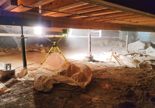 leveling floors under crawlspace 